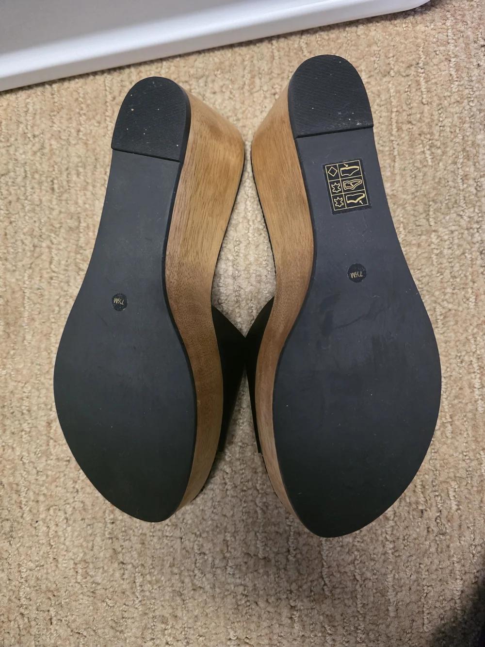 Tory Burch Black Leather Slide Platform Sandals